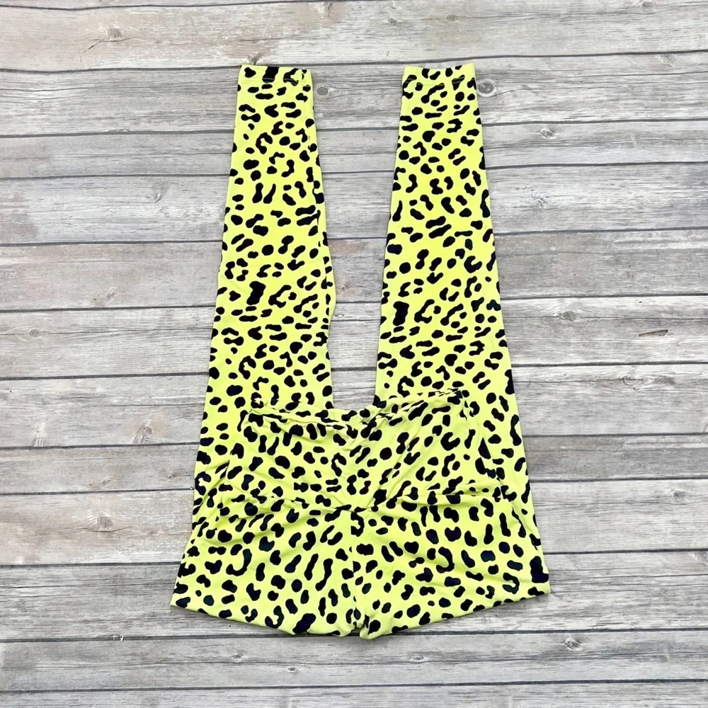 Booty by Brabants Neon Yellow Amazon Baby Leopard Leggings OS - Picture 2 of 8